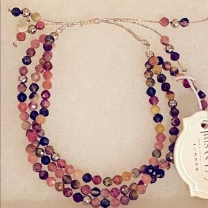 Iris&Lily Adjustable Genuine Gemstone and Sterling Silver Bracelet